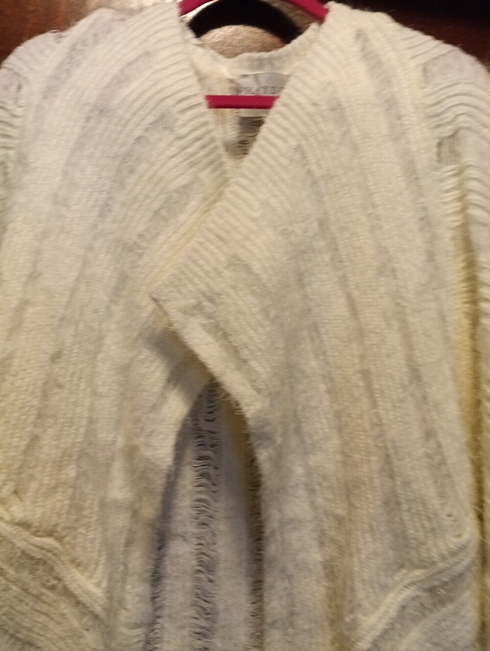 Hayden LA Dolman Sleeve Open Front Fuzzy Cardigan Size S/M Oversized Cream - Picture 2 of 6
